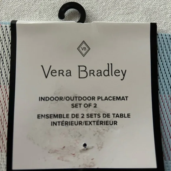 Vera Bradley Indoor/Outdoor Placemats Set of 2 Red Blue Plaid NWT - Picture 2 of 3